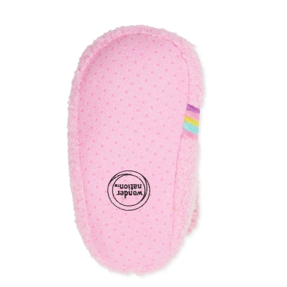 Wonder Nation Baby Girls Rainbow Bootie Slippers Size 5